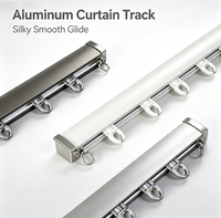 Rail de rideau en aluminium robuste, silencieux et fluide, fixation supérieure et latérale, longueur personnalisable