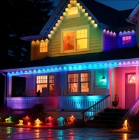 Guirlande lumineuse décorative LED d'extérieur, lampe RGBIC, contrôle par application, éclairage ponctuel pour les gouttières de toit