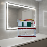 Interrupteur tactile double bouton étanche IP54 12V 5A avec fonction anti-buée pour miroir de salle de bain d'hôtel