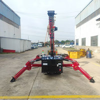 Mini-grue araignée à panneaux texturés avec ventouses à vide, outil de levage sur chenilles pour travaux de murs d'accentuation intérieurs