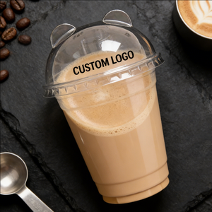 แก้วพลาสติกใส PP พร้อมฝาปิดลายแพนด้า สำหรับชาไข่มุก กาแฟ ขนาด 16 ออนซ์  แบบใช้แล้วทิ้ง  ขนาดเส้นผ่านศูนย์กลาง 90 มม. ผนังชั้นเดียว - Product Image 4