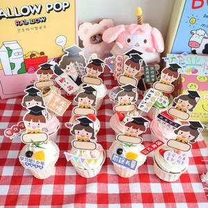 Nouvelle carte d'insertion pour décoration de gâteau de saison des diplômes, personnalisable avec nom manuscrit, motif chapeau de doctorat, pour cupcakes, unisexe - Product Image 5