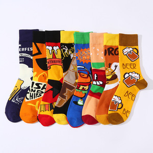 <span class=keywords><strong>Chaussettes</strong></span> amusantes originales avec motif de frites, de hamburger et de bière en coton, vente en gros de <span class=keywords><strong>chaussettes</strong></span> pour hommes - Product Image 4