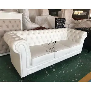 Sillón de Espera de Cuero Blanco con <span class=keywords><strong>Dos</strong></span> Asientos para Salón de Belleza - Product Image 2