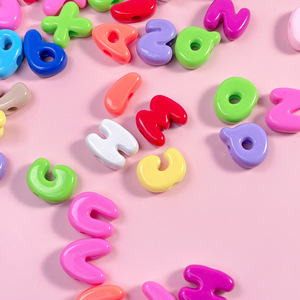Custom Painted Alphabet Acrylic <b>Beads</b> <b>Large</b> Hole Loose Spacer DIY Keychains Bag Charms Accessories Wholesale Bulk - Product Image 5