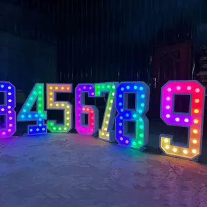 Manufacturer Customized Size Logo 4ft Large Giant Lights Up RGB Letters LED Marquee Numbers for Outdoor Wedding Party Decor