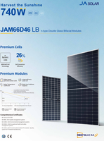 Panneau solaire JA 710w 715w 720w 730w Deep Blue 4.0 N-type Double Verre Bifacial Module PV JAM66D46 LB TOPCon Demi-Cellule