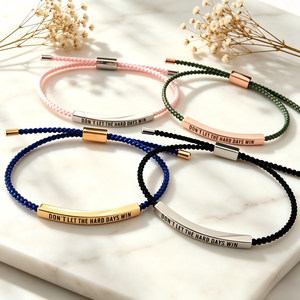 Pulsera de Joyería de Moda con Letras Personalizadas, Acero Inoxidable Chapado en Oro de 18K, Colorida, Ajustable, con Cuerda, para Amistad, Parejas, Mejores Amigos, Regalo - Product Image 3
