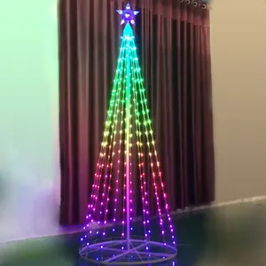 Smart LED Weihnachts baum Lichter Transformator Kegel Turm Form Multi Farbe veränderbare Weihnachts baum Licht für Urlaub feiern