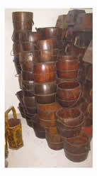 Caja de maletero decorativa redonda de madera lacada, retro, China, brillante - Product Image 6