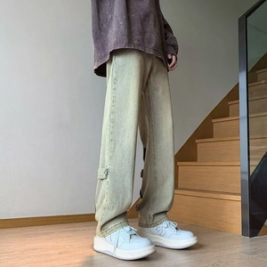 Jeans Retro Americanos para Hombre, Pantalones Anchos de Marca de Moda, Pantalones Rectos Nuevos 2026, Elegantes y de Corte Alto - Product Image 1