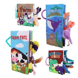 Jinying Livre d'activités en tissu interactif pour la petite enfance, avec queues d'animaux, sonore et doux pour bébés - Product Image 1