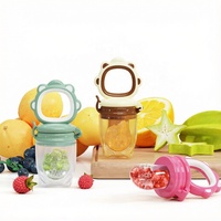 Vente en gros de sucettes en silicone pour bébé, tétine à fruits en forme de lion, sucette à fruits pour nourrissons, distributeur de fruits en silicone pour bébé
