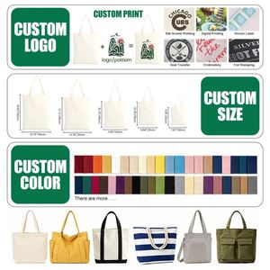 Sac fourre-tout léger en toile de coton recyclé, personnalisable avec logo, sac à main portable pour le bureau, les trajets quotidiens, mode féminine - Product Image 4