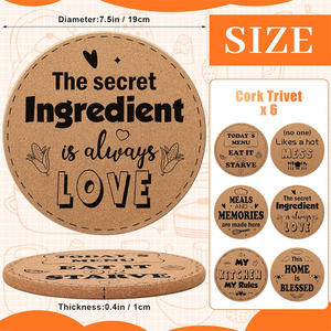 Hot Sale Moderne 19cm runde Kork Untersetzer Geschirr Matte Topf Tischs ets Klassische Zimmer pflanzen Garten töpfe mit Untersetzern - Product Image 4