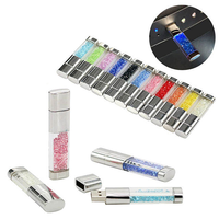 Nouvelle Clé USB 2.0 de Luxe Bleu Diamant avec Capuchon Métallique, Cadeau Personnalisé pour Mariage et Entreprise, Design Scintillant Diamant, Données Garanties 10 Ans