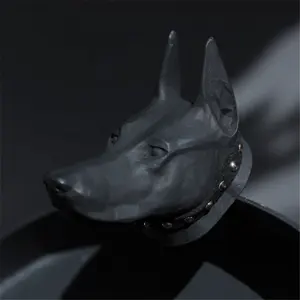 Black Ceramic Doberman Scented Aroma Fragrance Oil Diffuser Stone Car Vent Clip Air Freshener