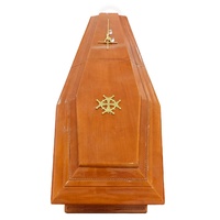 Ataúd de Madera Maciza Europea Ecológico con Certificación FSC, Adorno Cristiano con Cruz de Jerusalén, Admite Tamaños Personalizados, Suministro para Funerales