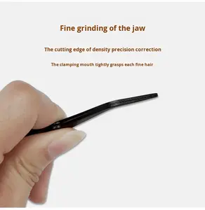 <span class=keywords><strong>Pince</strong></span> <span class=keywords><strong>à</strong></span> épiler pour sourcils et faux cils, débutant, greffage, beauté, pointe inclinée, pointe pointue, durable, précision, pointe lisse, 10MM HaoNan A-37 Maquillage - Product Image 2