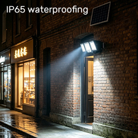 Sensor de movimiento solar que detecta la luz al aire libre IP65 impermeable Reflector de 3 cabezales Luz de seguridad solar de gran angular de 300 grados