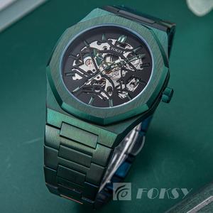 Montre pour hommes avec logo de marque personnalisé de haute qualité, mouvement automatique, eau 5ATM, montre <span class=keywords><strong>mécanique</strong></span> creuse à la mode pour hommes - Product Image 3