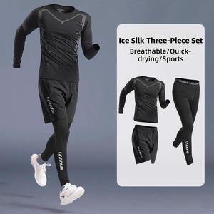 Fitnesskleidung Herren Sommer Sportanzug Eisseide Schnelltrocknend Radfahren Langarm-T-Shirt Basketball-Ausrüstung R - Product Image 6