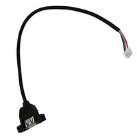 Câble USB femelle en cuivre pur à montage sur panneau avec connecteur 4 broches PH2.0 JST Molex