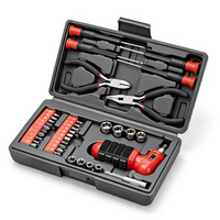 Juego de Herramientas Manuales para Reparaciones del Hogar, 36 Piezas, Acero al Carbono Resistente, Soporte OEM, Kit de Herramientas Domésticas, Venta al Por Mayor