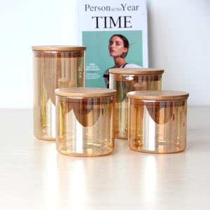 Jar Storage Refrigerator Use Glass Spice Jar Glass Food Storage Jar With Wood Lid