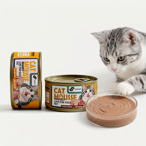 SYAAO Venta al por Mayor OEM Mousse para Gatos de Pollo y Res, Comida Húmeda en Lata de 85g para Gatos de Todas las Edades, Sin Granos, Alto Contenido de Carne - Product Image 1