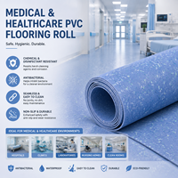 Revêtement de sol en vinyle PVC homogène résistant aux taches et sans couture pour hôpitaux, soins médicaux et bien-être