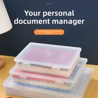 Boîte de rangement pour documents A4, certificats et cartes d'identité de bureau ; Organisateur de bureau pour livres d'enregistrement de propriété domestique ; Rangement transparent