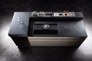 Ensembles complets de meubles de cuisine modernes sur mesure avec poignées en acier inoxydable, meubles de cuisine et de restaurant - Product Image 4