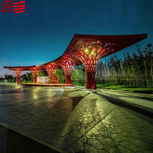 Grande galleria di paesaggio in acciaio inossidabile cortile cinese padiglione creativo galleria di metallo all'aperto a forma speciale galleria d'arte - Product Image 2
