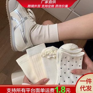 Women Ankle <b>Socks</b> Solid Color Cotton <b>Breathable</b> Sweat Absorbing Youth Style - Product Image 5