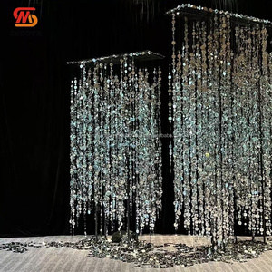 SMOOTH Wedding Cylinder Chandelier Stage Backdrop Ceiling Decoration <b>Beads</b> Light Party Decoration - Product Image 4