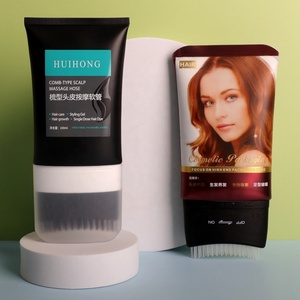 Wholesale Custom 100ml Plastic Cosmetic Packaging for Comb Cap Scalp Massage Empty Tube For Hair <b>Color</b> Cream <b>Conditioner</b> Tube - Product Image 3
