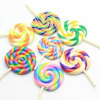 Breloques en résine en forme de sucettes Kawaii Minatrue de 75 mm de long et de 45 mm de diamètre pour loisirs créatifs, bonbons pour maison de poupée, décoration intérieure