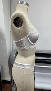 Của phụ nữ sexy trắng ren babydoll đồ lót Set xem qua Underwire áo ngực thêu Bow vải mỏng nghịch ngợm Net ngắn cô gái - Product Image 3