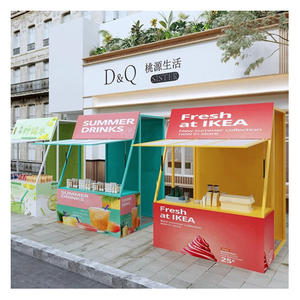 屋外用 ポータブル ブース テーブル ポップアップ 折りたたみ式 展示会ブース 広告ディスプレイ 販促カウンター アイスクリーム ストリート フードカート - Product Image 6