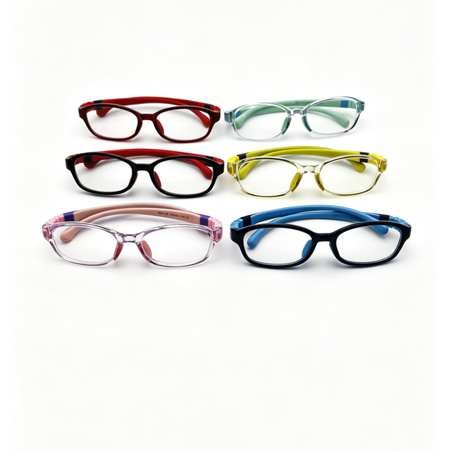 JH-TRD-25 Kids Flexible TR90 Glasses Frame Unbreakable Eyewear for Boys Girls Temple Design Children Optical Myopia Frame