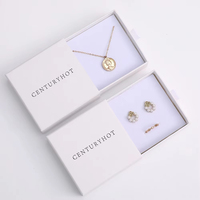 Boîte cadeau de papier d'emballage de bijoux de luxe de tiroirs coulissants faits sur commande avec la poignée pour des boîtes à bijoux de tiroir de boucle d'oreille