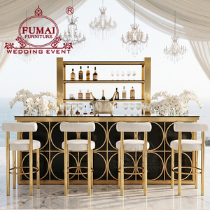 Meubles d'événements en plein air pour discothèques, comptoir de bar de café en acier inoxydable au design moderne 3D - Product Image 1