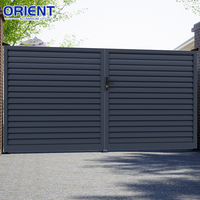 Portail principal à design simple pour mur composite / Portail électrique automatique en aluminium blanc pour allée avec moteurs