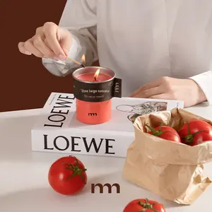 Emma Molly Smokeless Aroma <strong>Candle</strong> 220g 60h Burn Time Birthday Gift for Boyfriend Girlfriend <strong>Tomato</strong> Niche Creative Indoor Coffee - Product Image 5