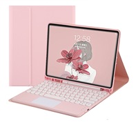 Casing dengan Keyboard Panel Sentuh untuk Samsung Galaxy Tab S6 Lite 10.4 Keyboard Bluetooth Nirkabel dengan Slot Pena