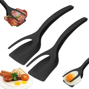 Nueva Espátula 2 en 1 con Pinzas para Voltear Huevos, Espátula de Nylon con Revestimiento Antiadherente para Hacer Panqueques, Pescado, Tostadas Francesas y Omelets - Product Image 1