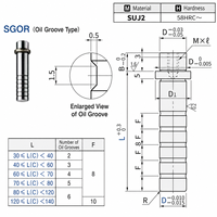 SGOR Goupille de guidage amovible SUJ2 62 HRC m5 pour matrices d'emboutissage de précision
