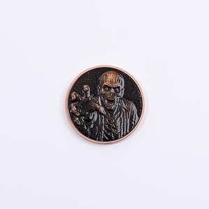 Moneda de cobre puro de 1 onza .999, diseño de <span class=keywords><strong>zombie</strong></span> en relieve 3D, estilo horror, moneda redonda para regalo de Halloween - Product Image 4