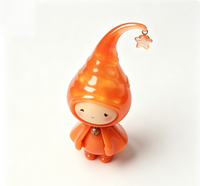 Figurine d'art transparente orange personnalisée en PVC et ABS, statue de dessin animé, fabrication chinoise OEM, figurine personnalisée pour la vente en gros de produits de marque